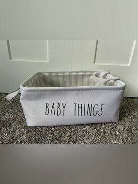 Rae Dunn "BABY THINGS.” - Fabric Storage Bin with Handles